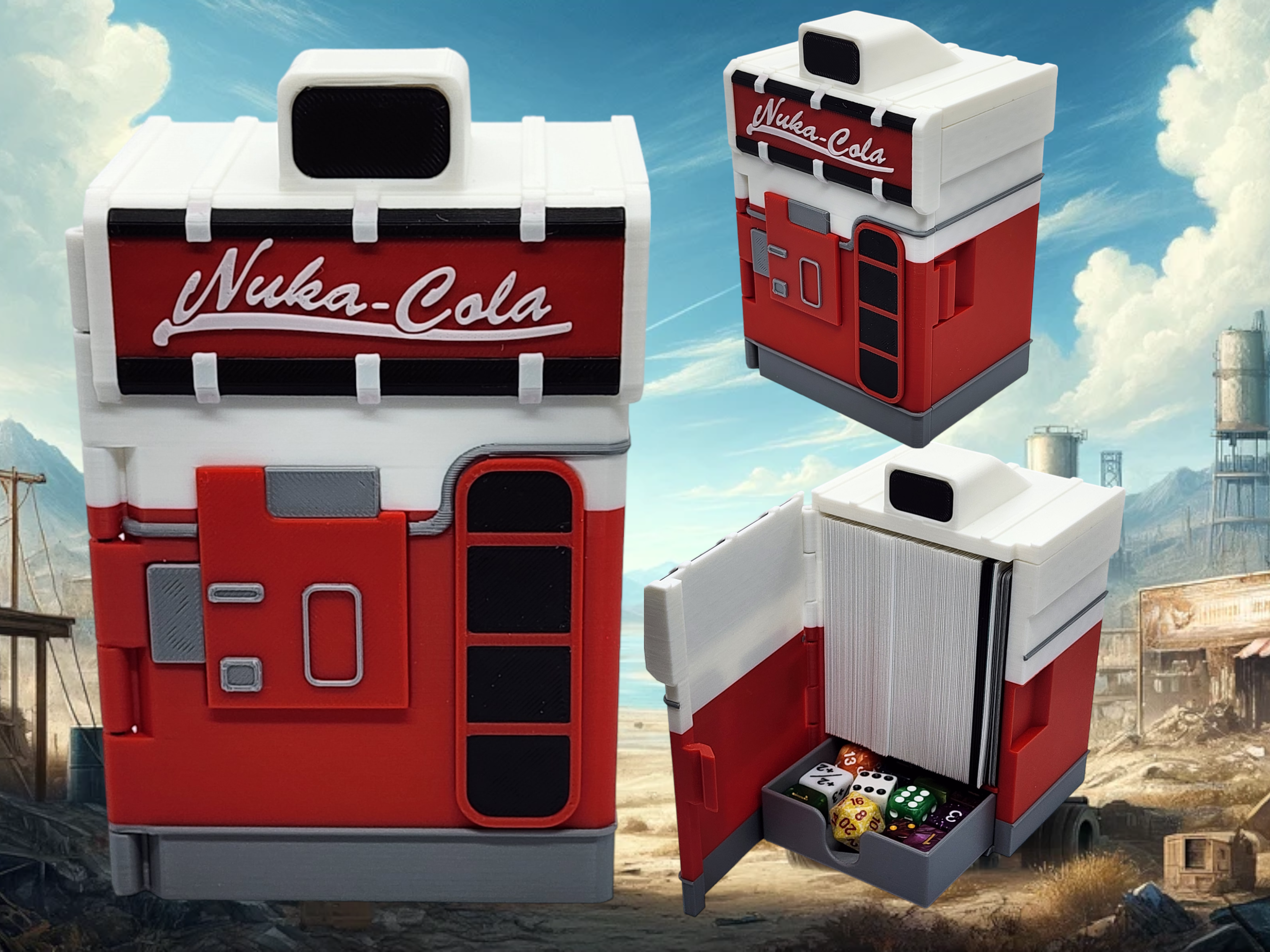 Nuka-Cola Vending Machine TCG Deck Box | Dice and Token Tray