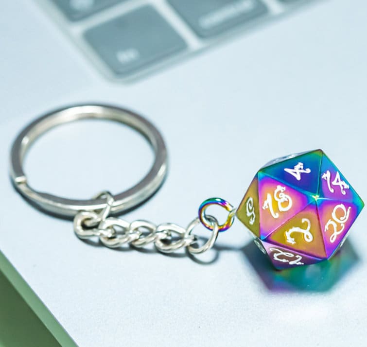 Metal D20 Keychain Dice Jewelry Rainbow DND D D Dungeons And Dra Metal D20 Keychain Dice Jewelry Rainbow DND D D Dungeons And Dra