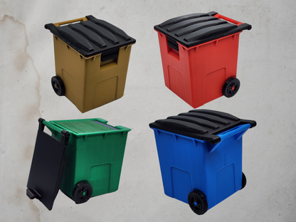 Additional view of the garbage can deck box for Commander and sleeved TCG cards, image 2.