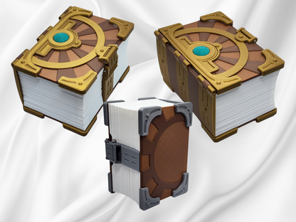 Additional view of the fantasy spellbook deck box for Commander and sleeved TCG cards, image 2.