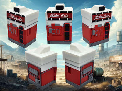 Additional view of the Fallout-inspired Nuka-Cola vending machine deck box for Commander and sleeved TCG cards, image 2.