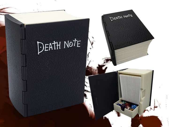 Death note-inspired book deck box for Commander and sleeved TCG cards, primary product image.