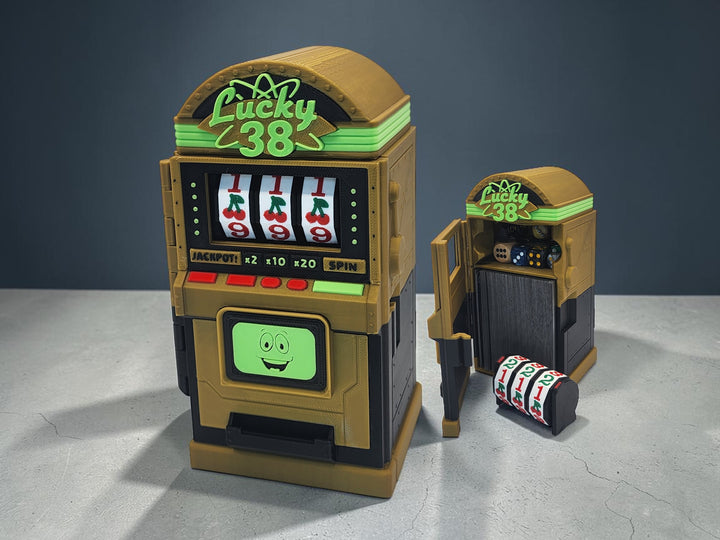 MTG Fallout Inspired Lucky 38 Slot Machine Deck Box, 100 Sleeved Card Holder Deck Box