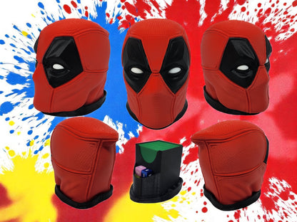 Additional view of the Deadpool-inspired deck box for Commander and sleeved TCG cards, image 2.