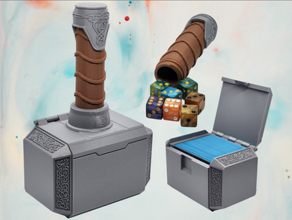 Mjolnir-inspired hammer deck box for Commander and sleeved TCG cards, primary product image.