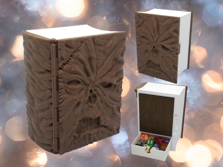 Necronomicon-inspired book deck box for Commander and sleeved TCG cards, primary product image.