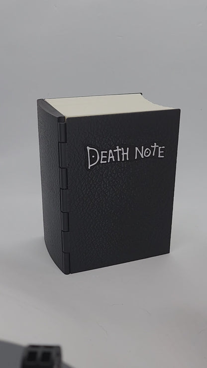 Death Note-inspired Commander deck box shown open with card storage and dice compartment.