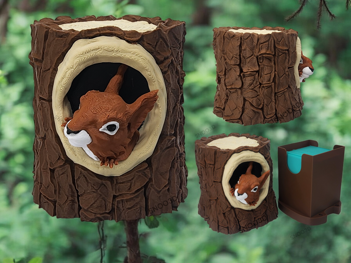 Squirrel tree hollow deck box for Commander and sleeved TCG cards, primary product image.