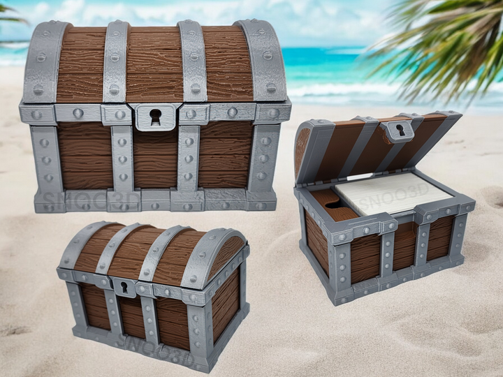 Pirate treasure chest deck box for Commander and sleeved TCG cards, primary product image.