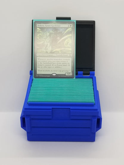 Additional view of the dumpster deck box for Commander and sleeved TCG cards, image 4.
