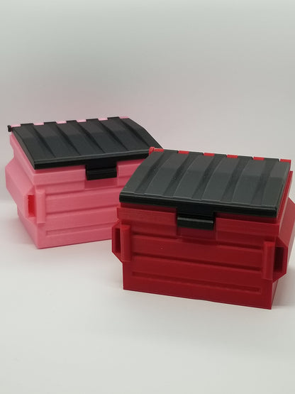 Additional view of the dumpster deck box for Commander and sleeved TCG cards, image 5.
