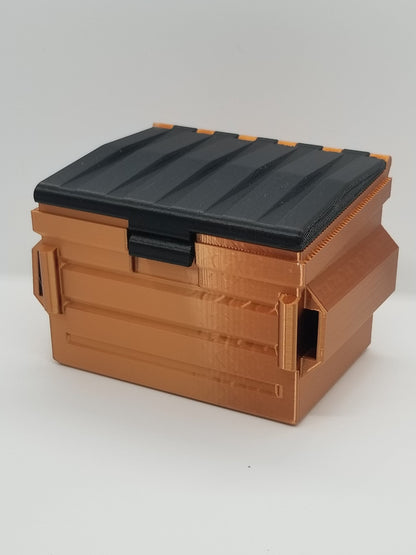 Additional view of the dumpster deck box for Commander and sleeved TCG cards, image 8.