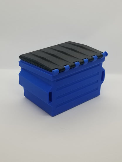 Additional view of the dumpster deck box for Commander and sleeved TCG cards, image 3.