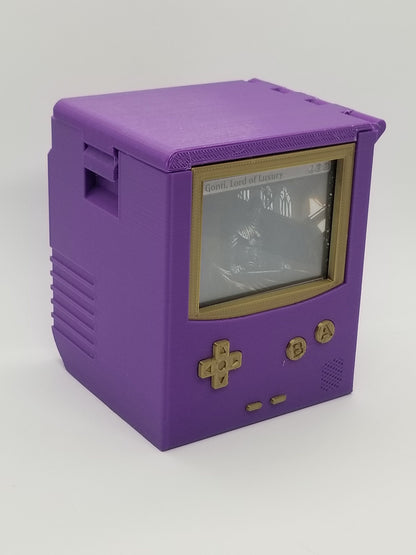 Additional view of the retro handheld game deck box for Commander and sleeved TCG cards, image 4.