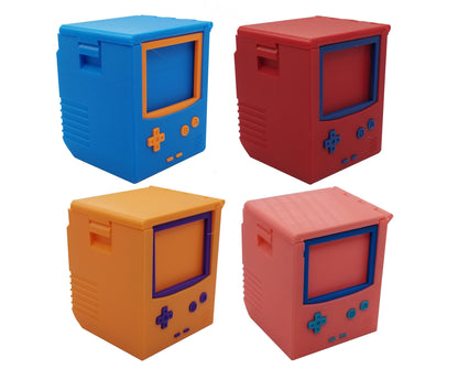 Additional view of the retro handheld game deck box for Commander and sleeved TCG cards, image 2.
