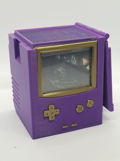 Additional view of the retro handheld game deck box for Commander and sleeved TCG cards, image 6.
