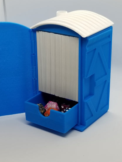 Additional view of the porta-potty deck box for Commander and sleeved TCG cards, image 4.