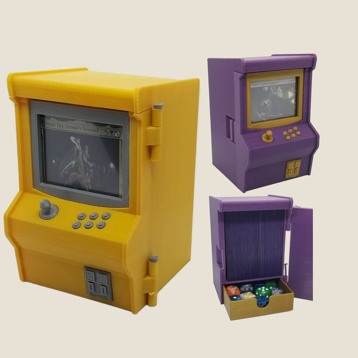 Arcade machine deck box for Commander and sleeved TCG cards, primary product image.