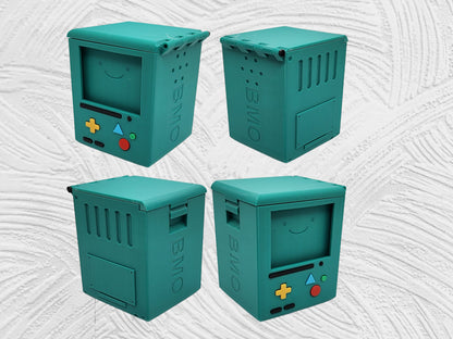 Additional view of the BMO-inspired deck box for Commander and sleeved TCG cards, image 3.